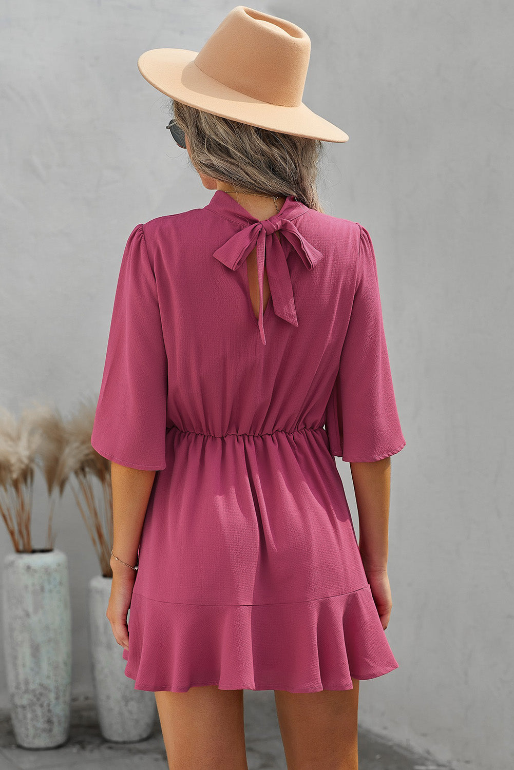 Rose Fashion Forward Keyhole Dress