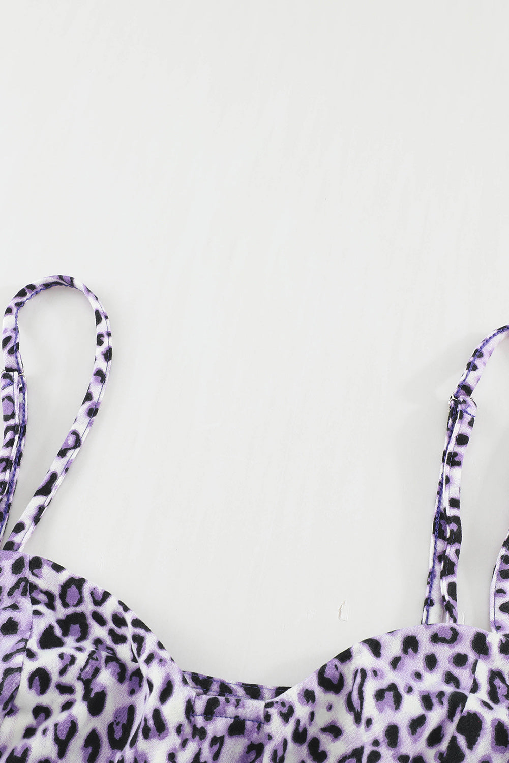 Purple Purple Leopard Print Spaghetti Strap Bodycon Mini Dress