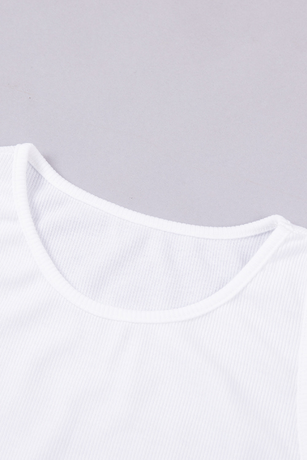 White Seamless Sleeveless Rib Knit Crop Top