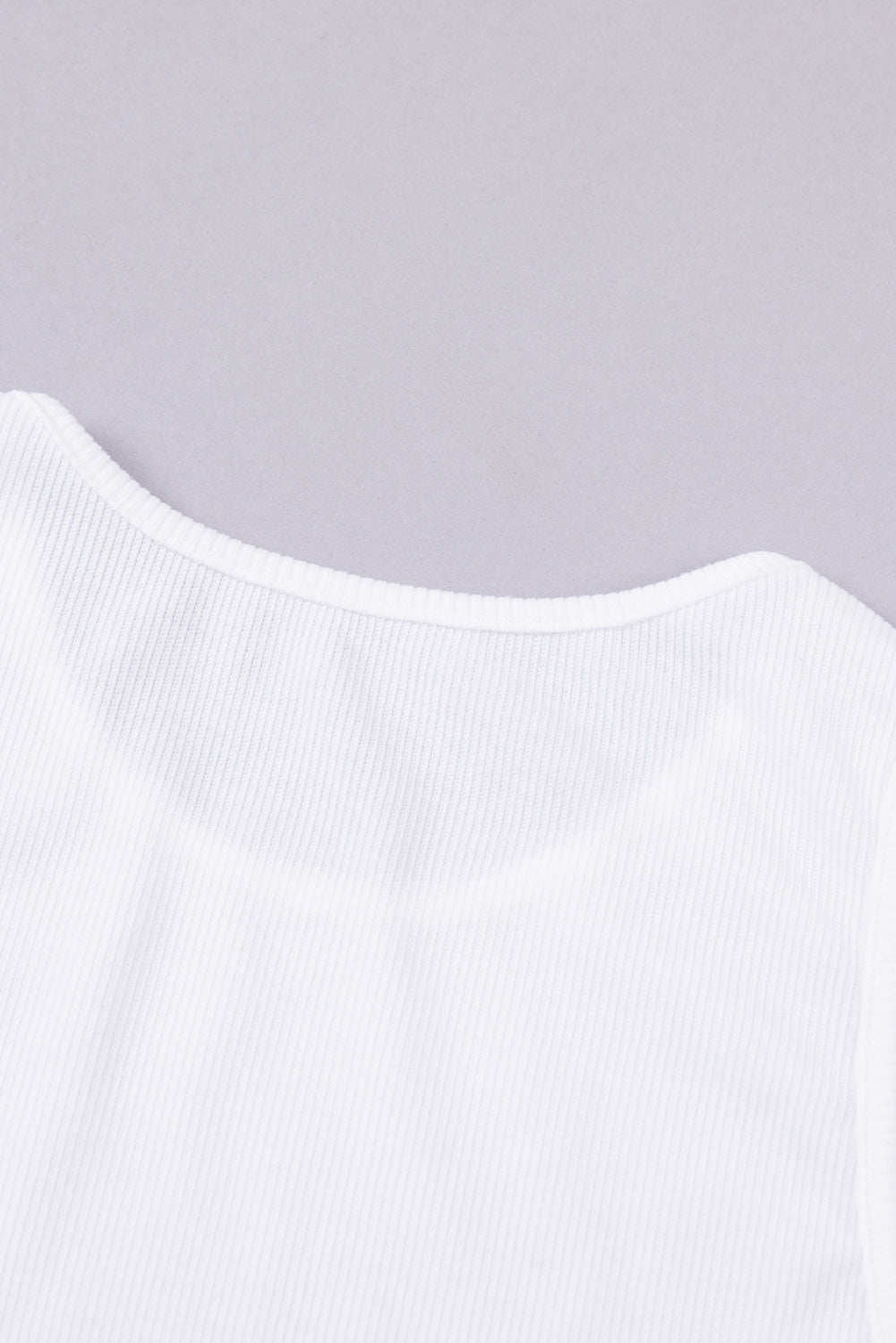 White Seamless Sleeveless Rib Knit Crop Top