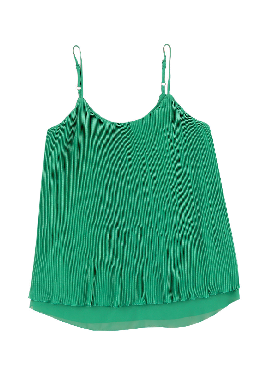 Green Crinkle Layered Camisole Tank Top