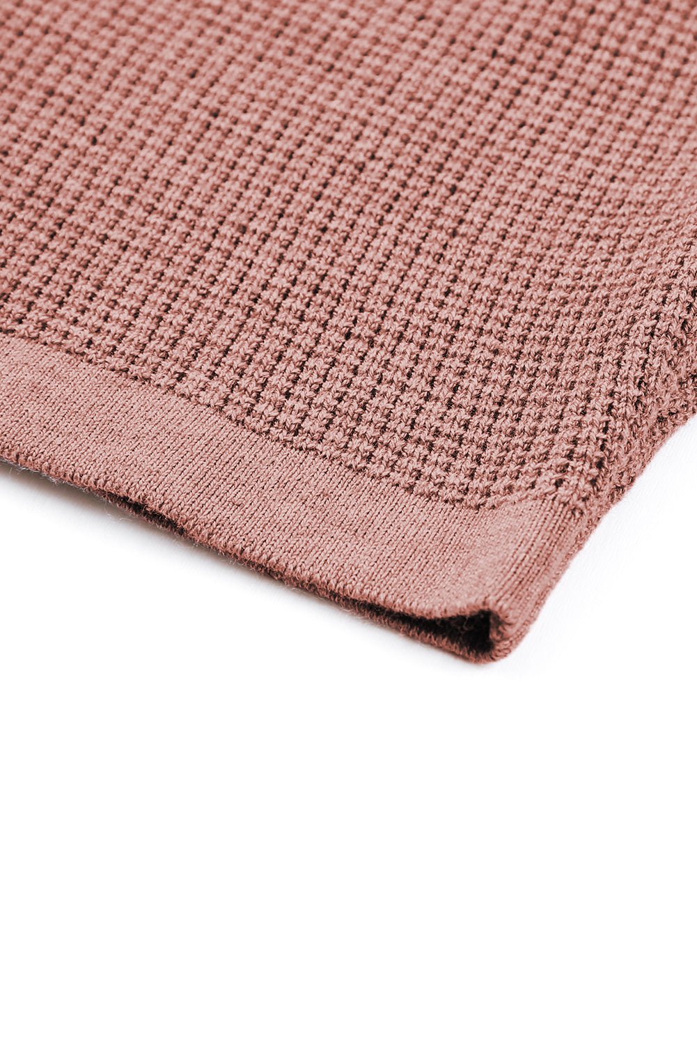 Brown Waffle Knit Skinny Fit Spaghetti Strap Crop Cami Top