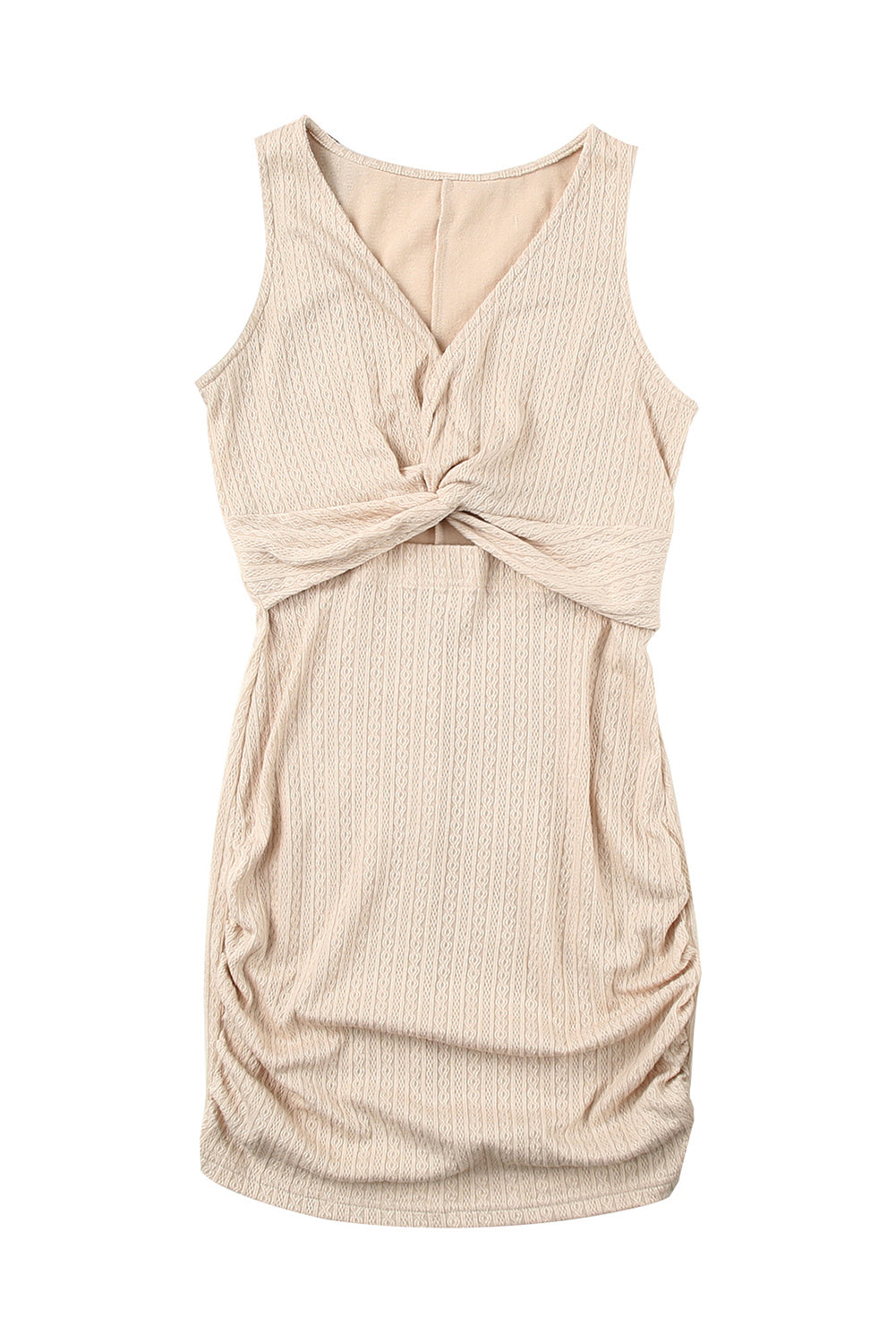 Apricot Knitted Twist Cut Out Bodycon Mini Dress