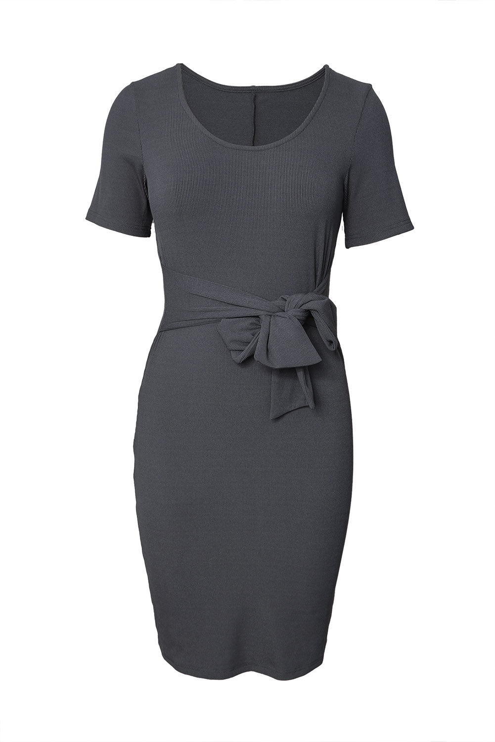 Tie Front Knit Midi Dress