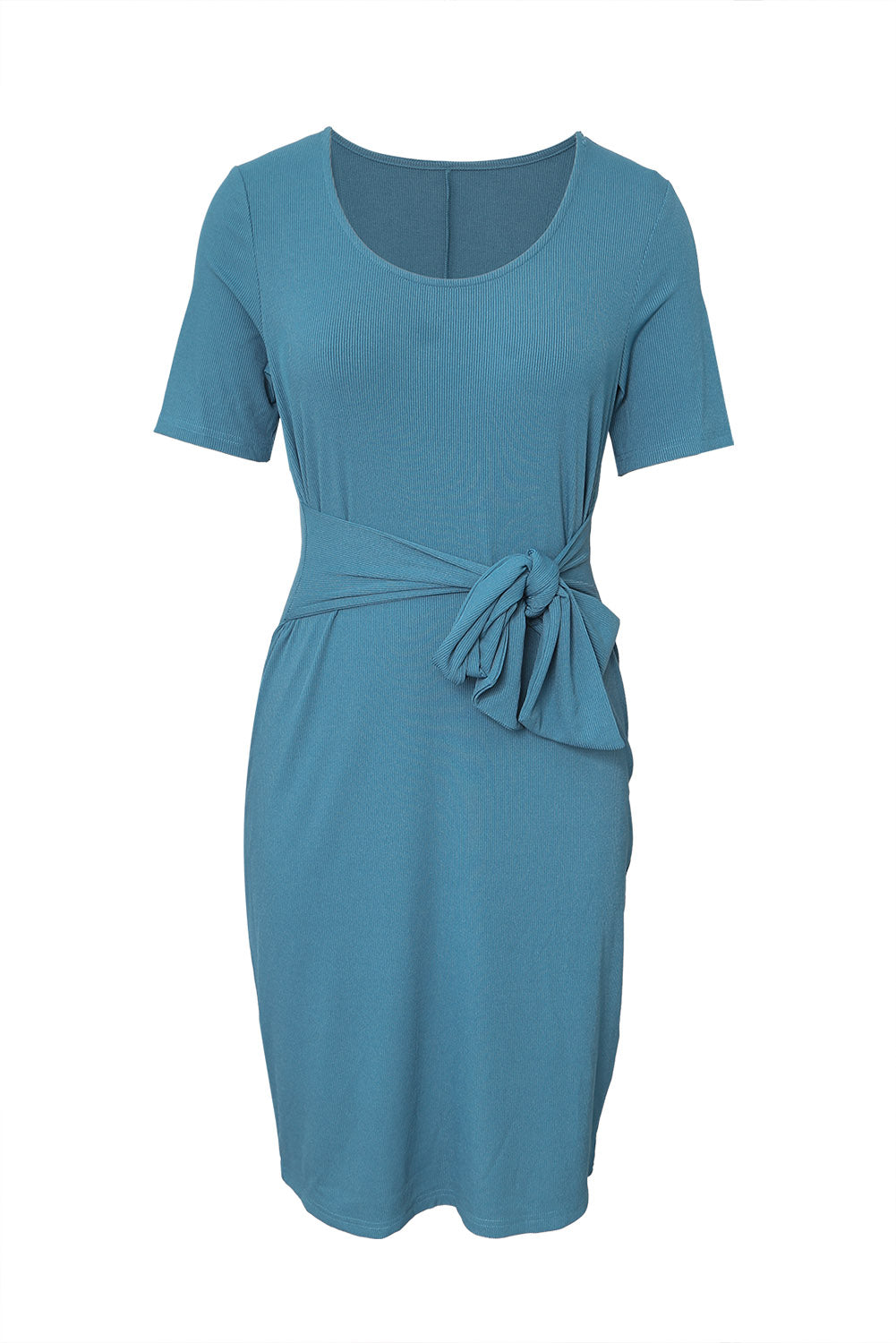 Tie Front Knit Midi Dress