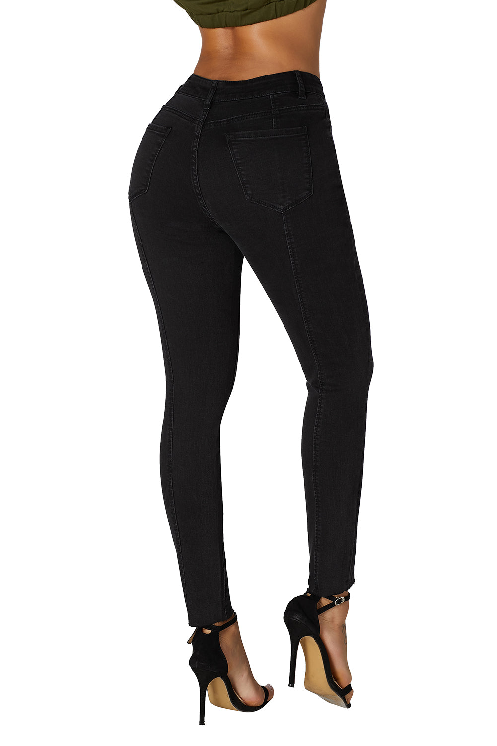 Black Seamed Cropped Jeans